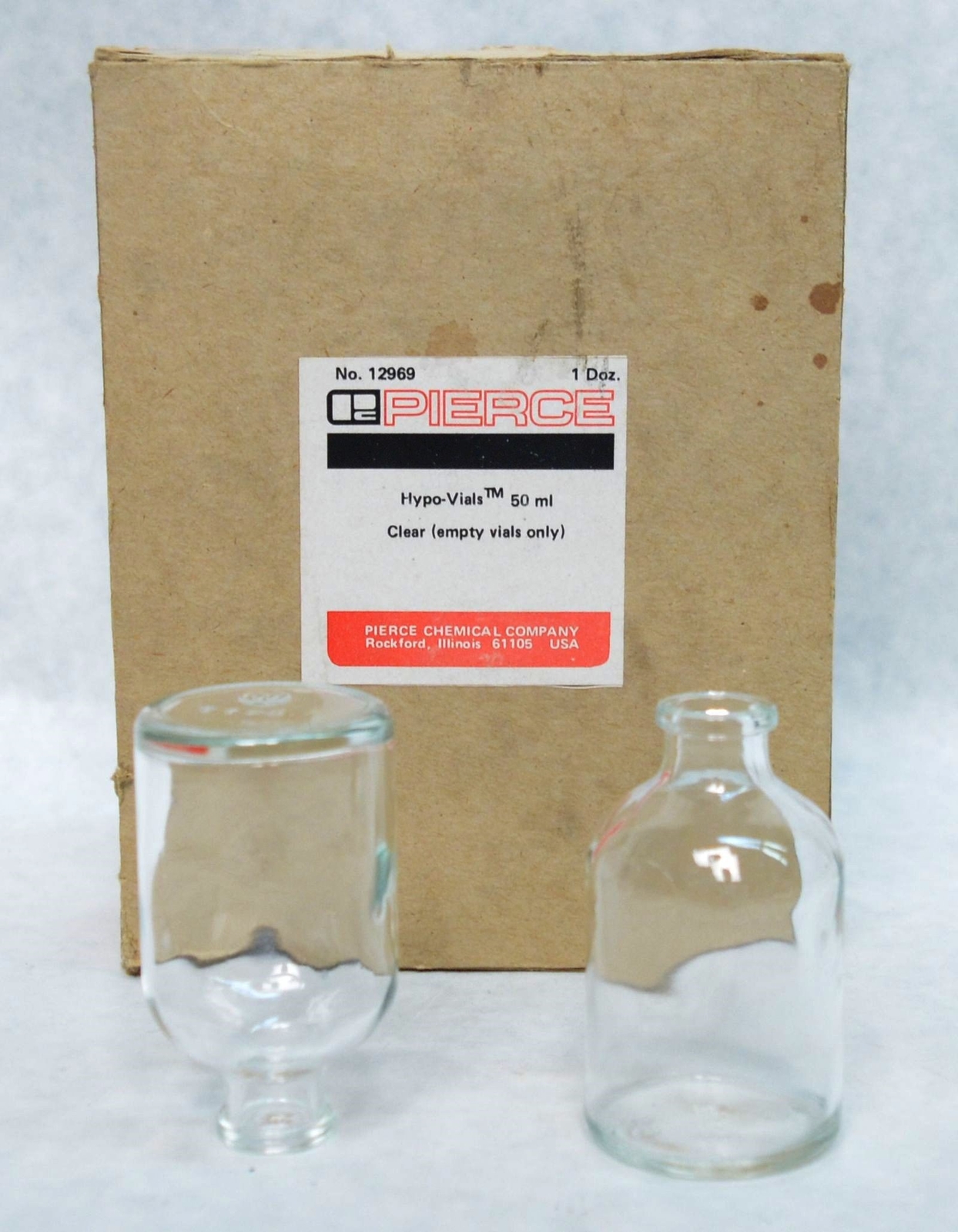 Lot of (45) Pierce Chemical 12969 Hypo-Vials 50ml Type 1 Borosilicate Glass Vial