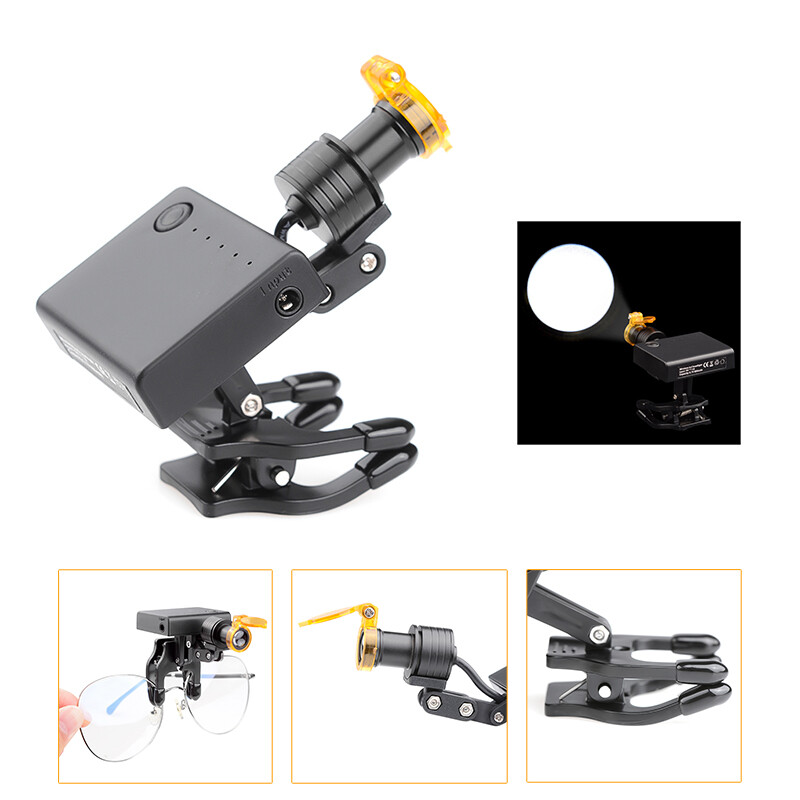 5W Dental LED Wireless Headlight Optical Filter Clip on BinocularLoupe DY-013 CE