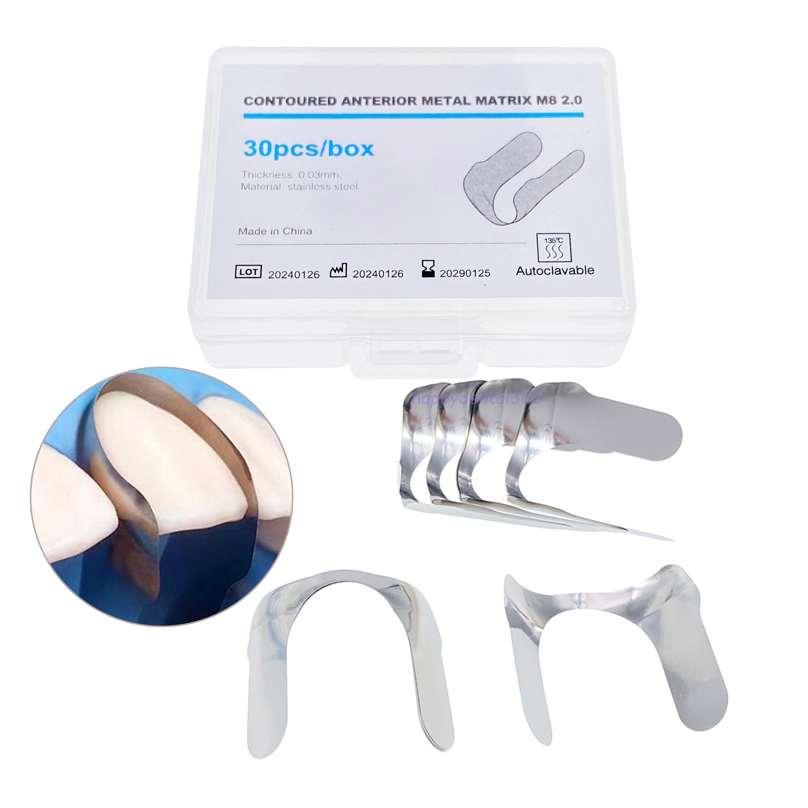 Dental Proximal Anterior Strips Twin Matrices Matrix Strip Sectional Bands 30pcs