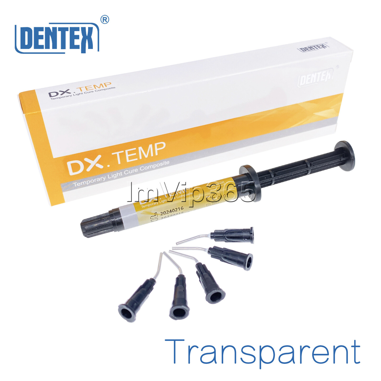 DENTEX Dental Temporary Flowable Light Cure Composite Resin Blue/Transparent