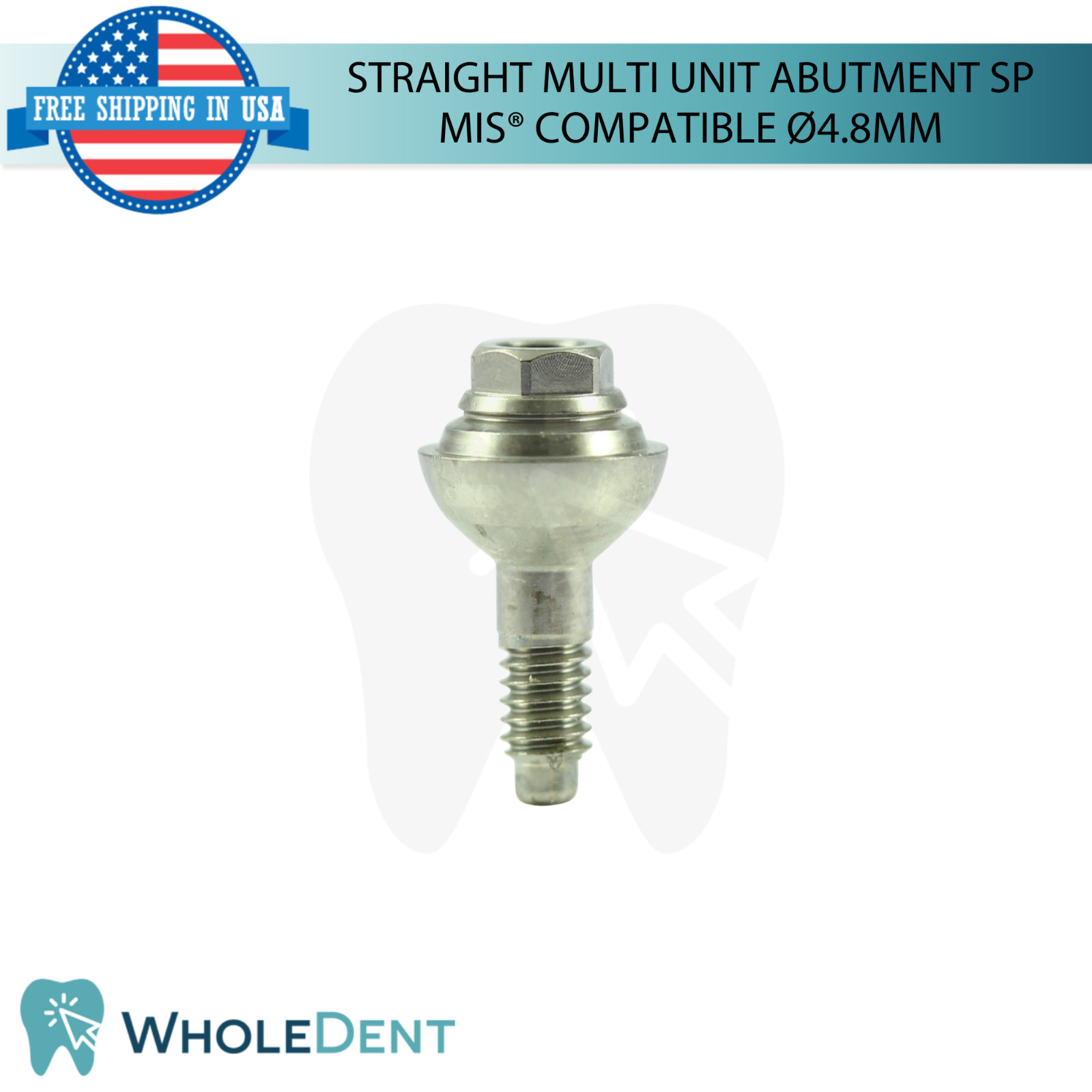 1X Straight Multi Unit Prosthetic SP Ø4.8mm Compatible with MIS® Seven Int Hex
