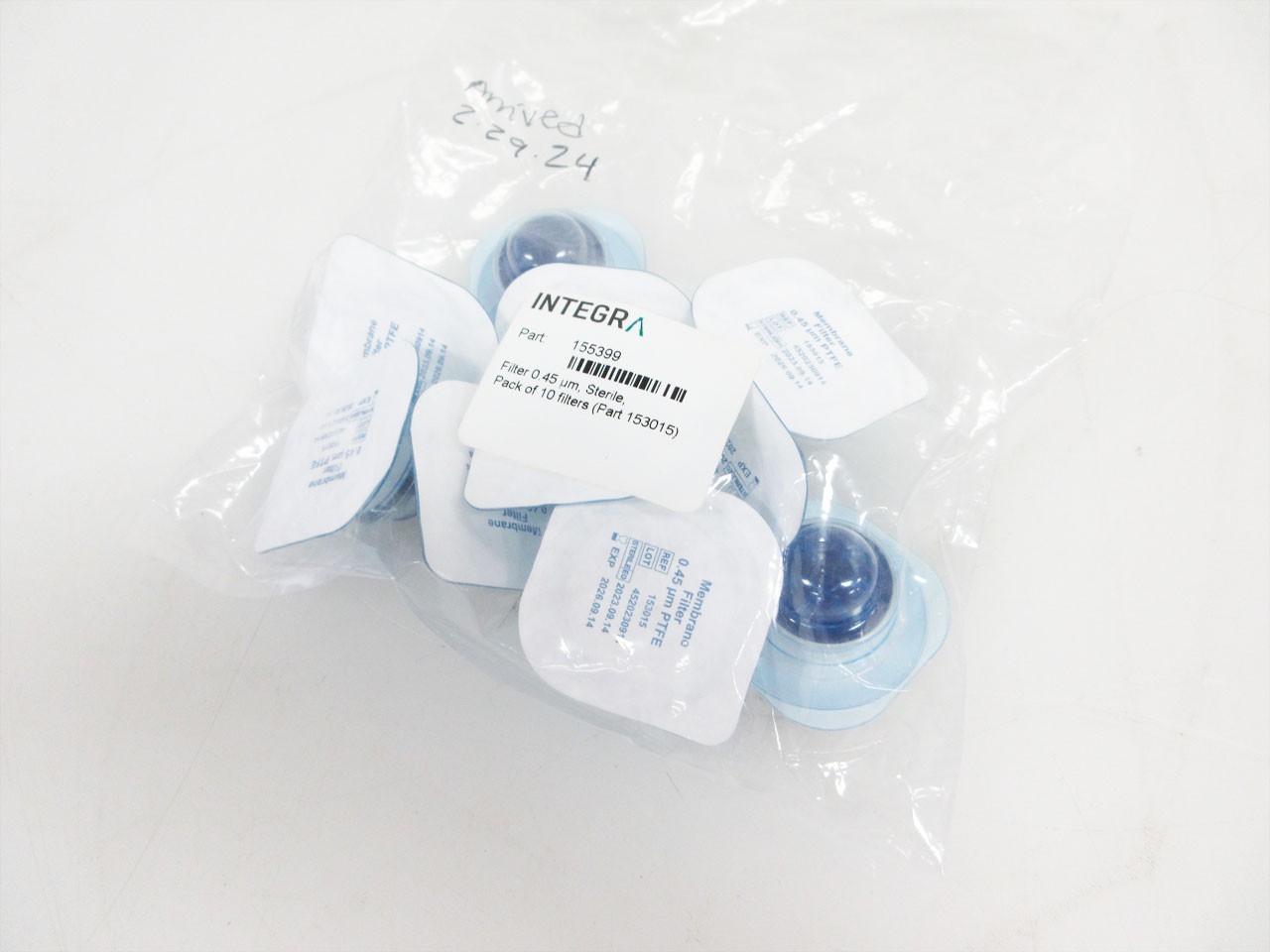 INTEGRA 155399 PACK OF 10 STERILE 0.45 UM FILTERS 153015 FOR PIPETBOY ACU 2