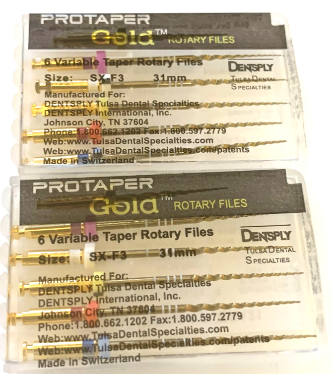 SALE! Dentsply ProTaper Gold Rotary Files F1,F2,F3,S1,S2,SX-F3 6 files packs