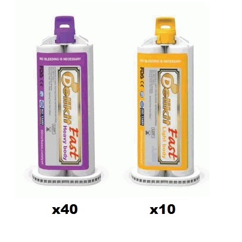 Delikit VPS Impression Material Jumbo Pack x50 (HB Fast x40 + LB Fast x10)