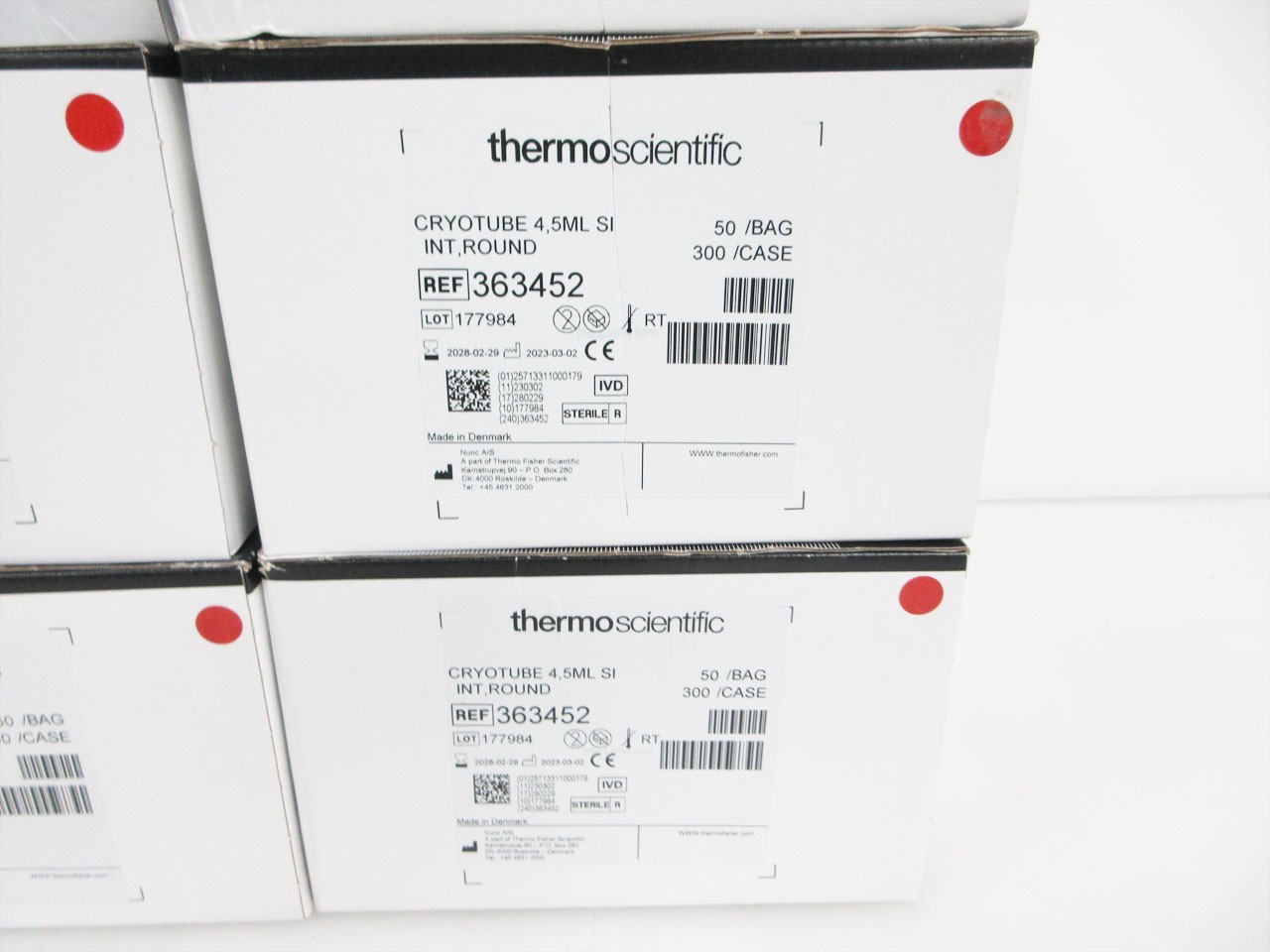 BOX 300 THERMO SCIENTIFIC 363452 NUNC CRYOTUBE VIALS 4.5 mL
