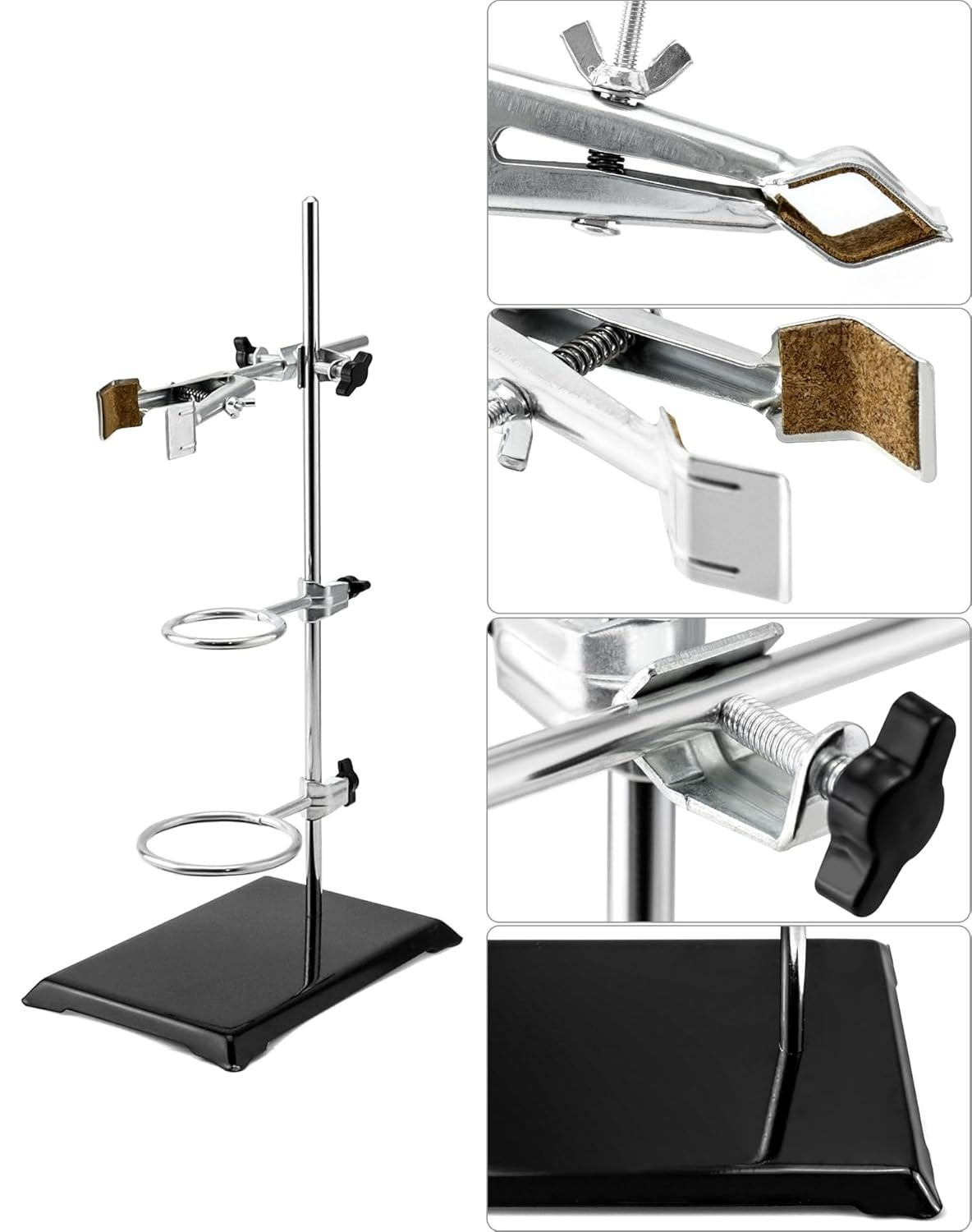 Complete Laboratory Titration Setup: 1000ml Funnel and Heavy Duty Support Rack