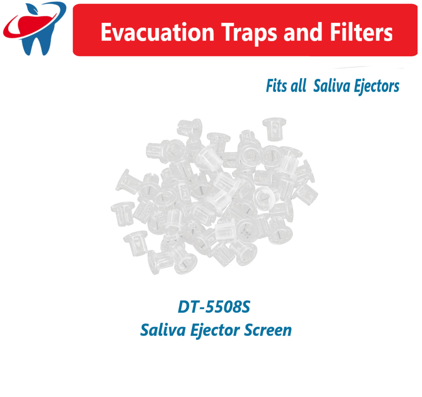 Dental Universal Disposable Evacuation Traps #6100, #6200, #5512, #5503- 144/Bx