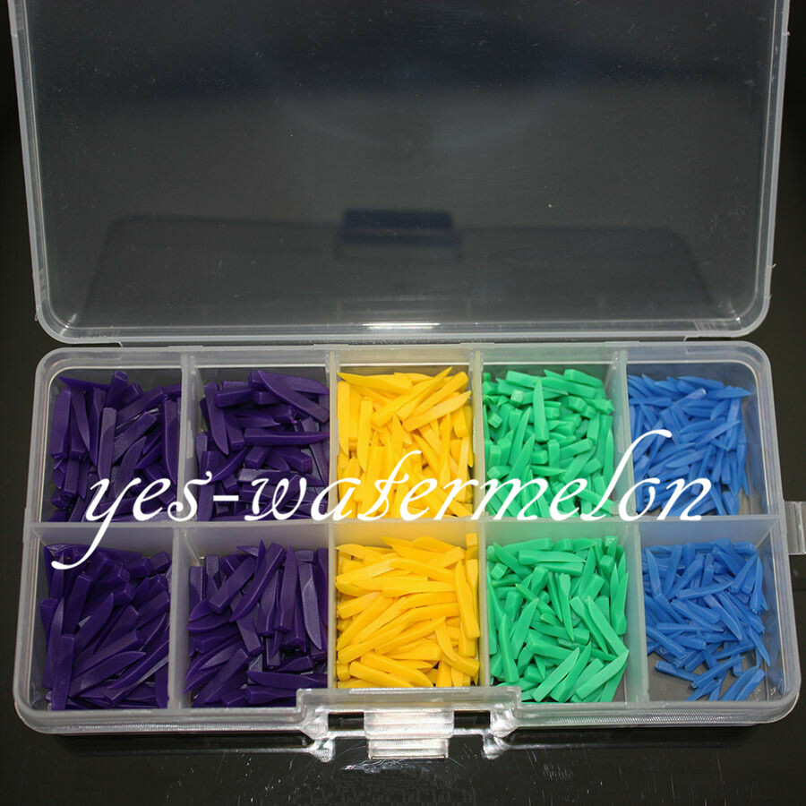 800 Pcs Disposable Dental 4 Sizes Material Plastic Teeth Diastema Wedges Denture