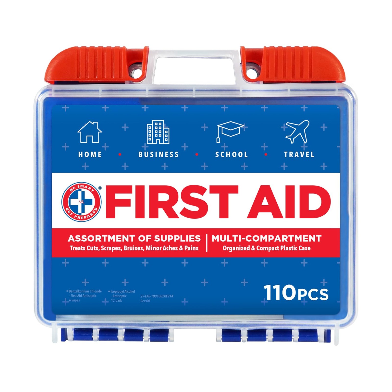 Be Smart Get Prepared 110 pc First Aid Kit: 1 Count (Pack of 1), Dark Blue