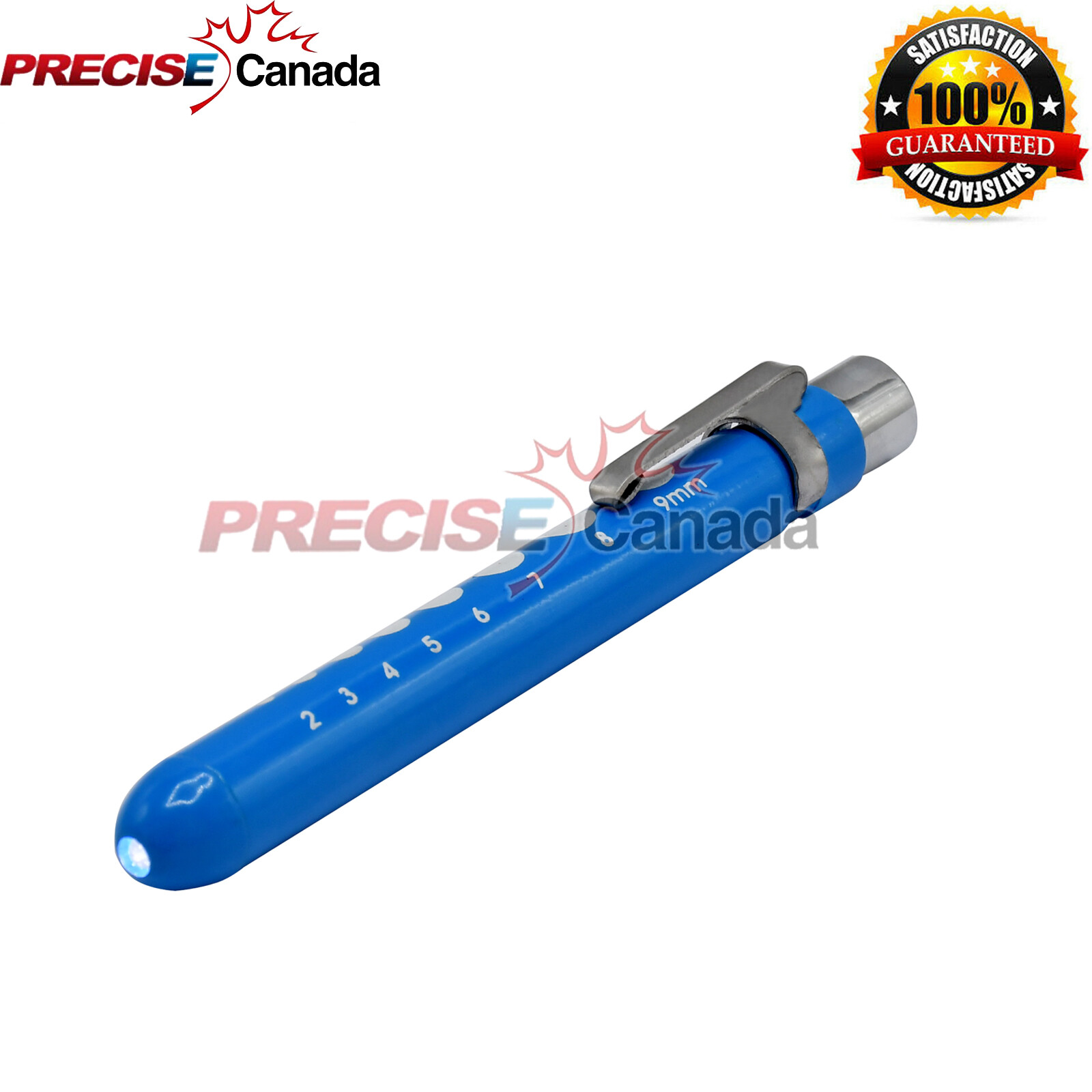 Sky Blue LED Medical Pocket Penlight with Pupil Gauge For Nurse Doctors PL-08