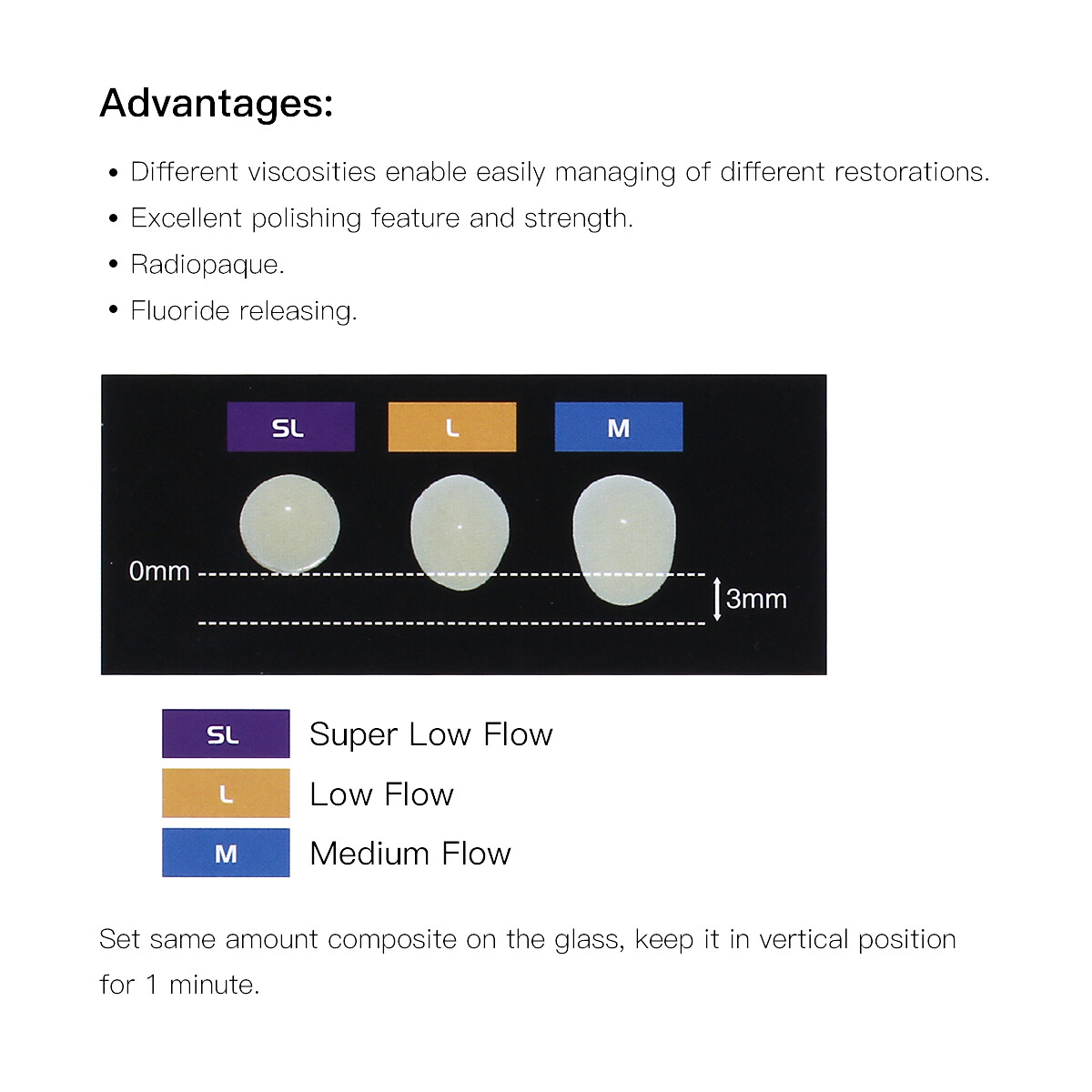 3Pcs Dental Dentex Flowable Light Cure Composite Resin Medium Flow A1 A2 A3 Kit