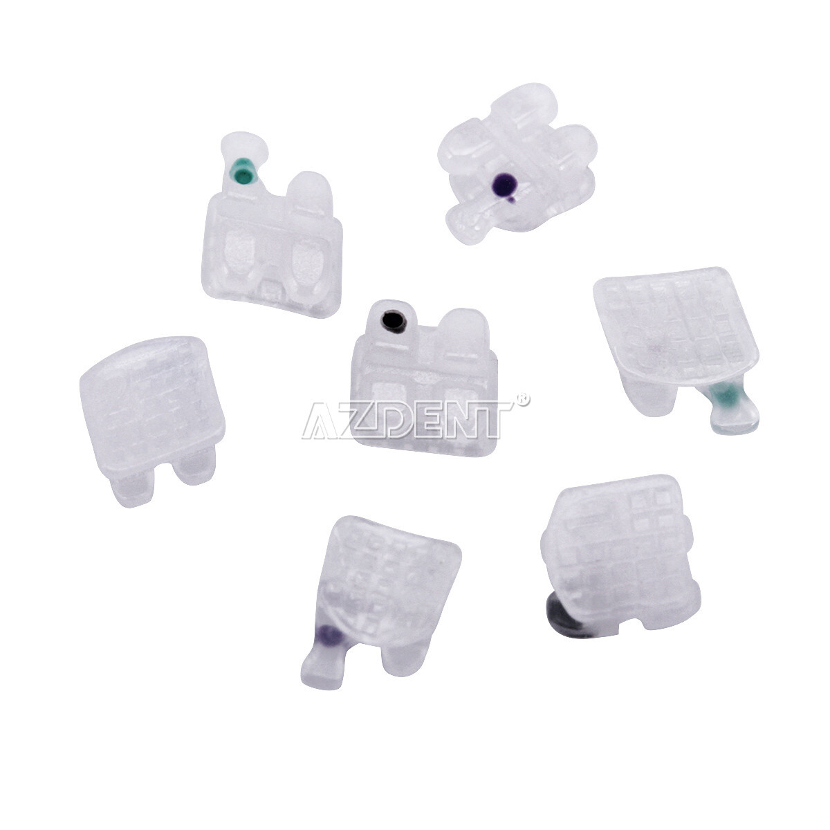 5X AZDENT ortodoncia brackets ceramicos soporte dental 5*5 Roth .022 Ganchos 345