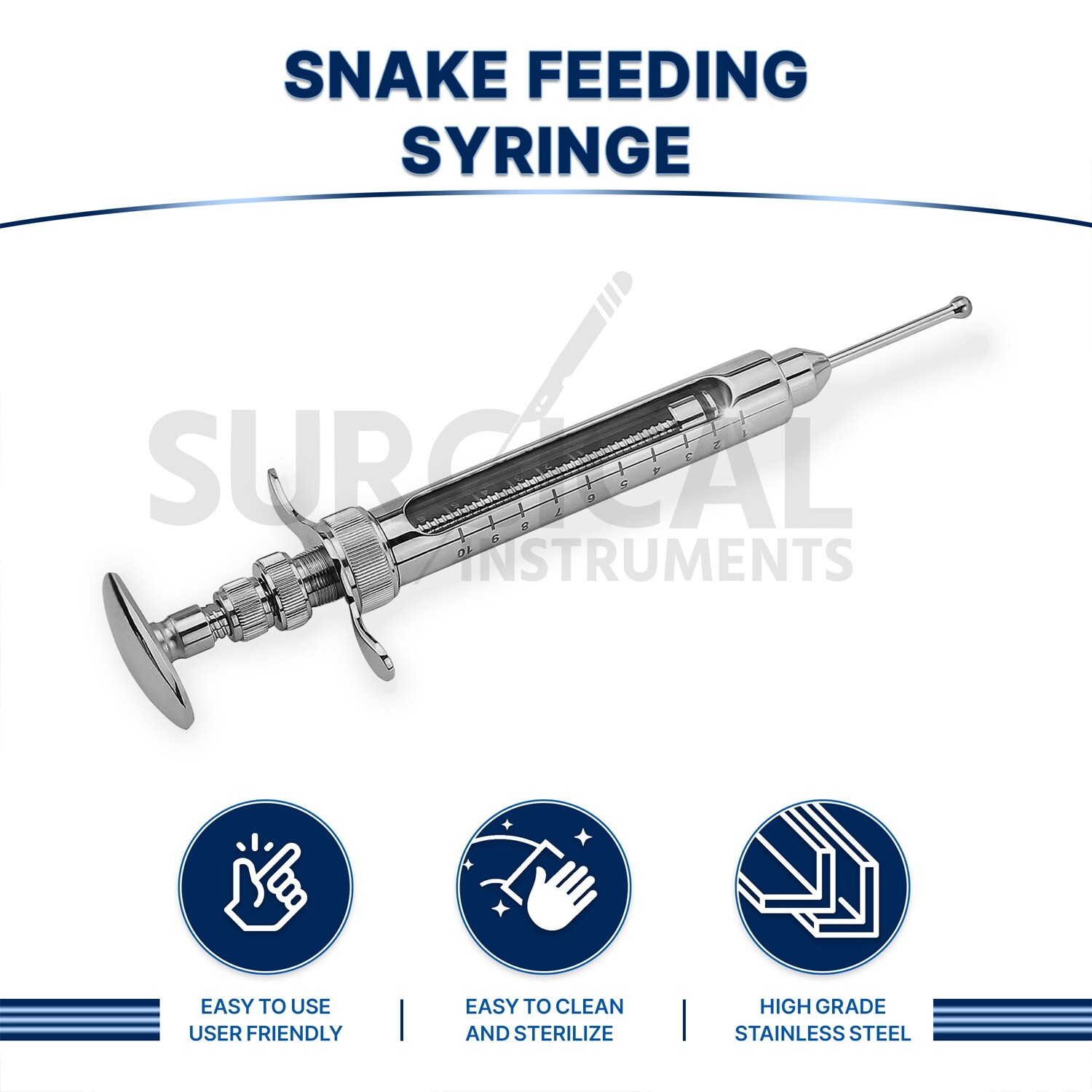 Reptile Snake Feeder Feeding Pinky Pump Syringe Tool 10cc Veterinary German Grad
