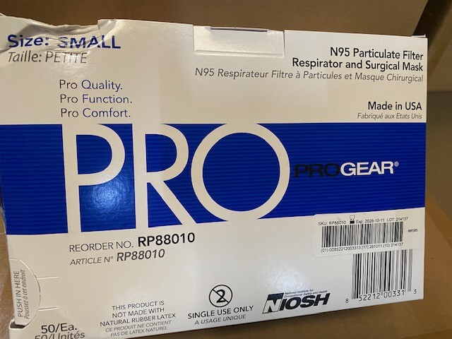 Box of 50 – ProGear N95 Medical Grade Mask / American Made RP88010 Small