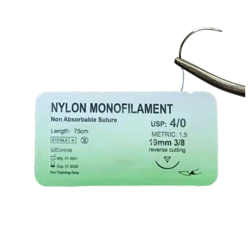 Dental Sutures Reverse Cutting Nylon Monofilament 4/0 Non Absorbable Metric 1.5
