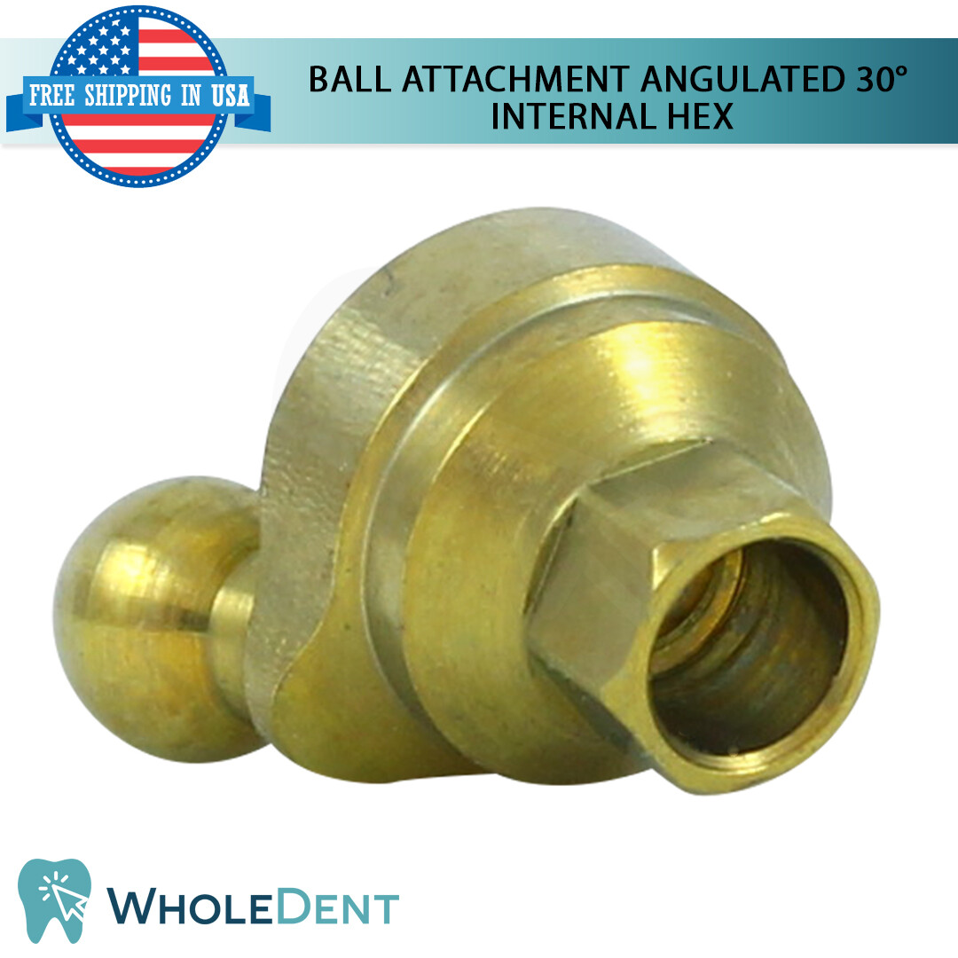Angulated Ball Attachment 30° 4 Insert Silicone Caps Dental Implant Int Hex