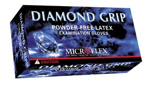 Diamond Grip Powder-Free Latex Examination Gloves, Natural, Medium, 4 Boxes