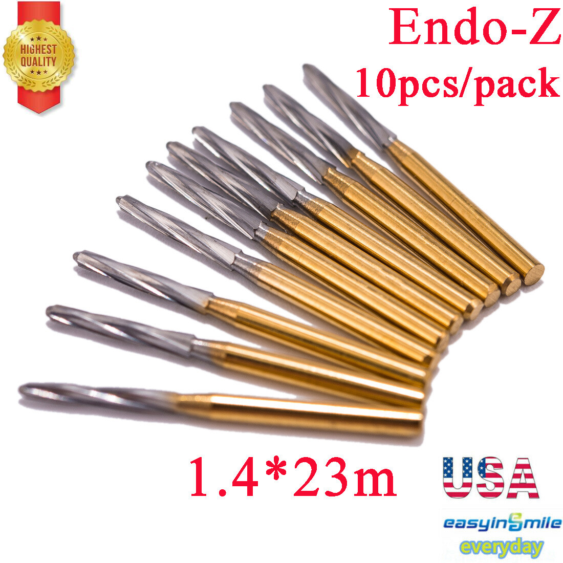 Dental Endo-Z Bur Carbide Tungsten Surgical Cutter Drill Burr 1.4*23mm 10pc/pack