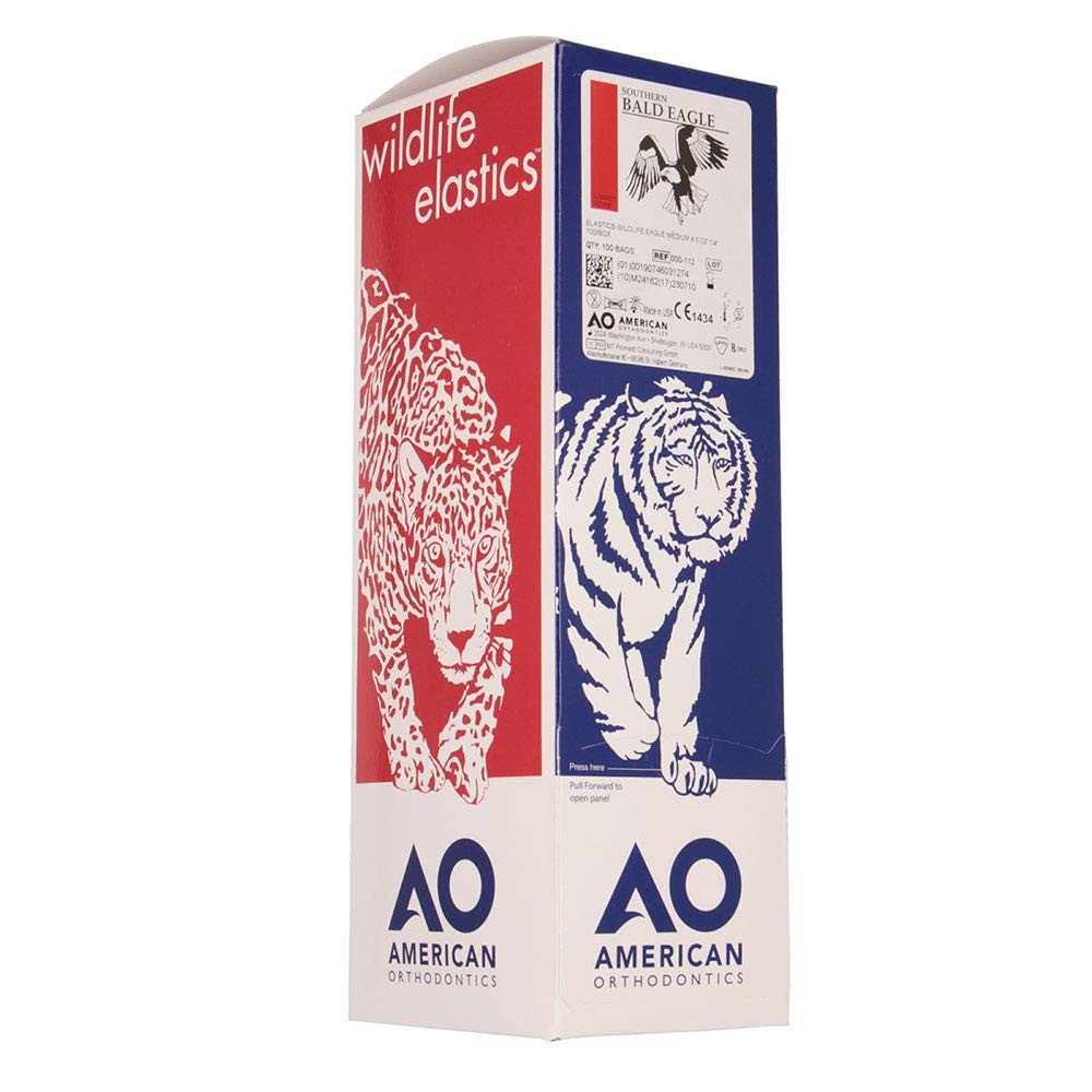 Orthodontics Elastics Wildlife Eagle | Medium, 4.5 Oz, 1/4″ Size, 100 Packs P…