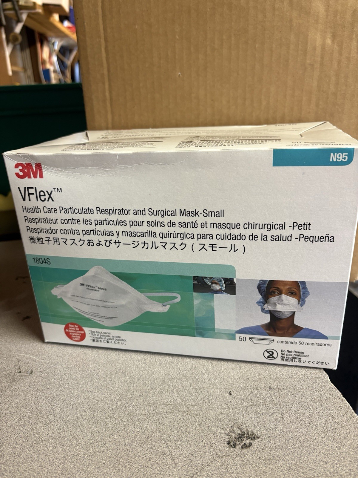 3M VFlex 1804S Particulate Respirator NIOSH N95 Surgical Masks [CASE OF 400] S21