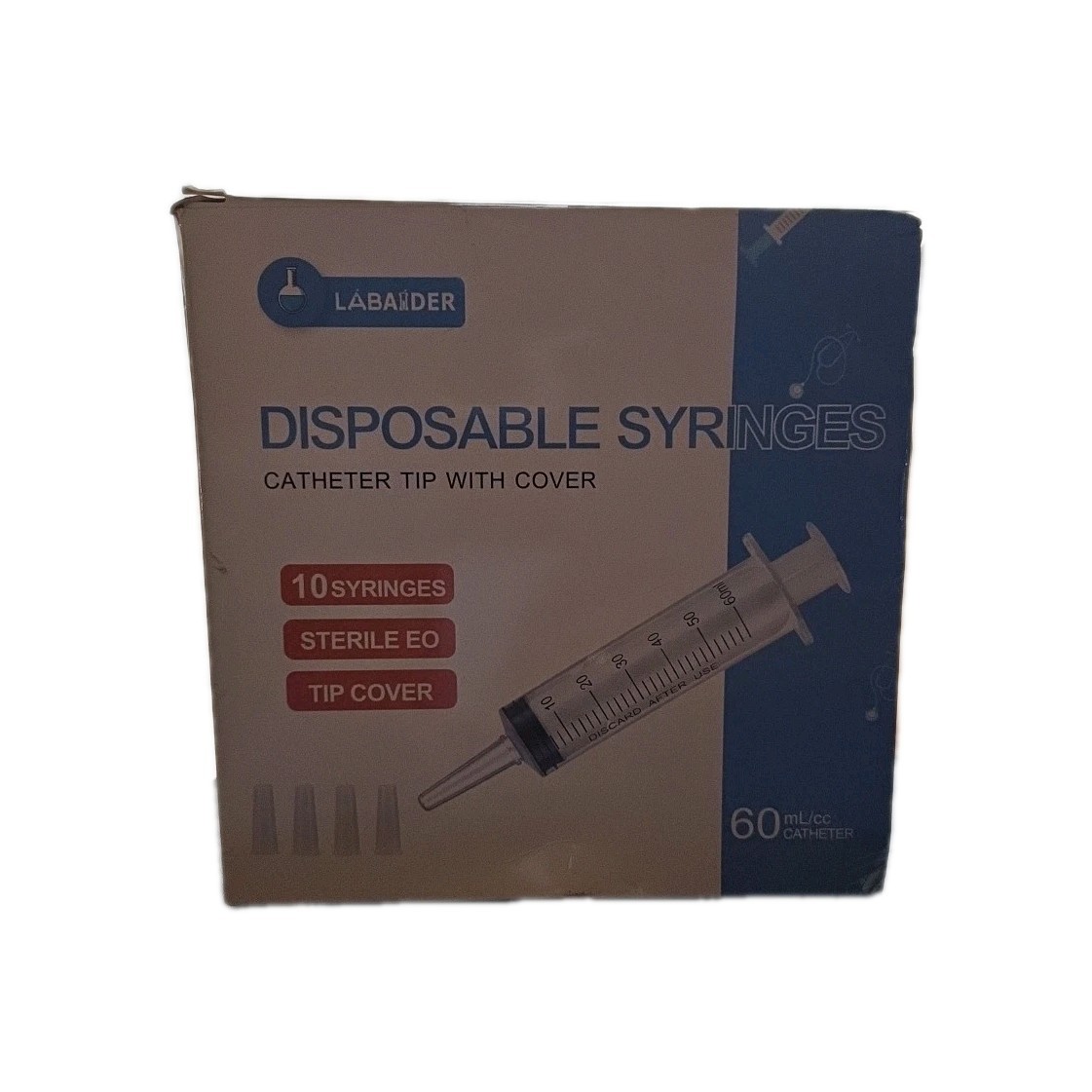 Labaider 100 Count Disposable Syringes 10mL Jello Shos Sterile with Cap Luer Loc