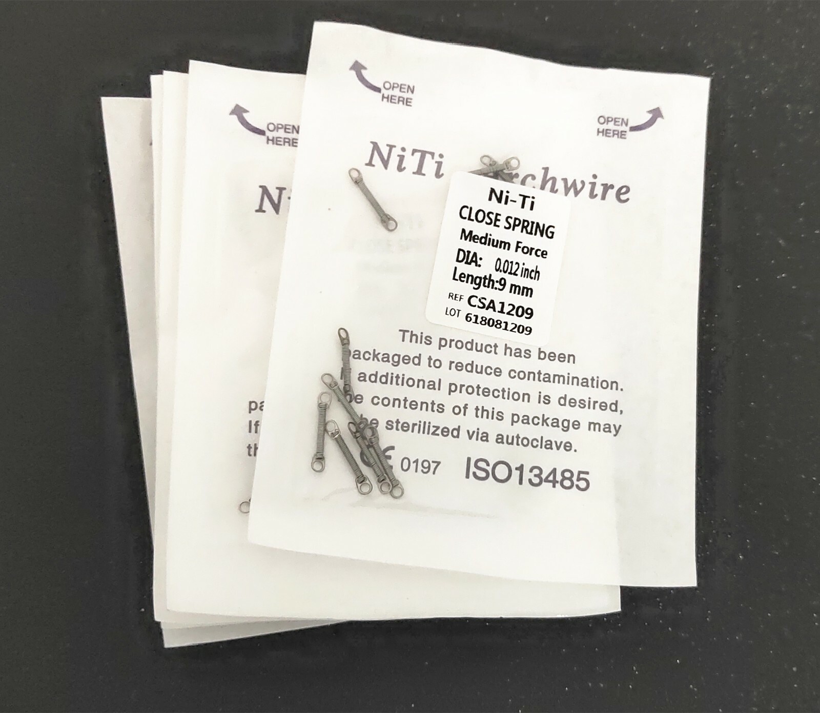 10 Packs 100 Pcs 012*9mm Orthodontics Niti Alloy Close Coil Spring Light Force