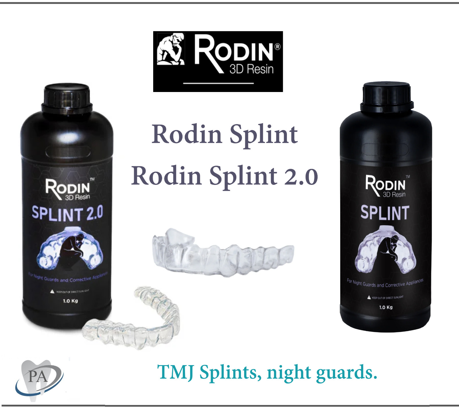 PACDENT 3D PRINTING RESIN 3D Resin, Rodin Clear Bite Splint, 1kg Btl, 3DR-SPLINT