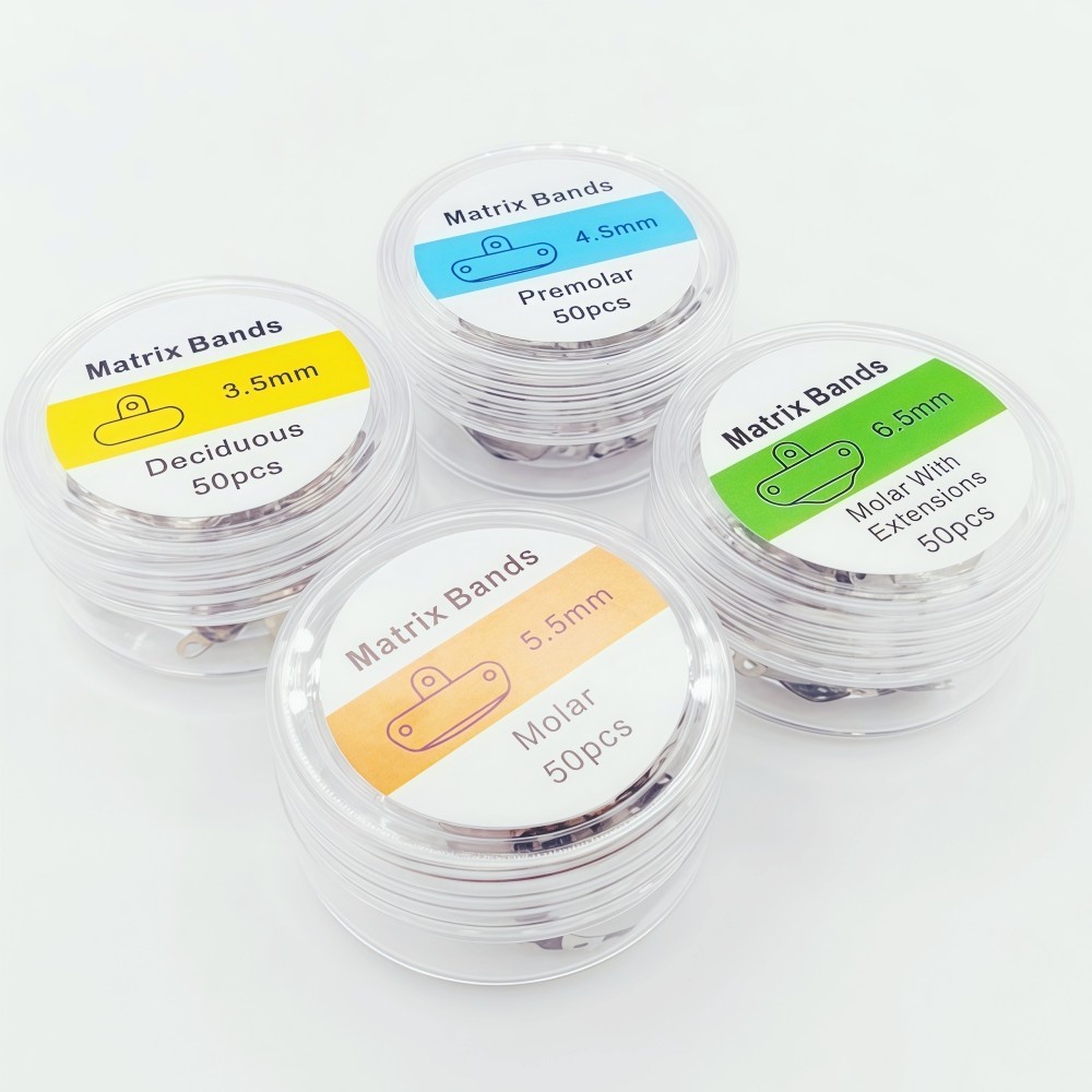 3.5-6.5mm Dental Matrix Bands Sectional Matrice Ultra-thin 0.038 mm 50Pcs/100Pcs