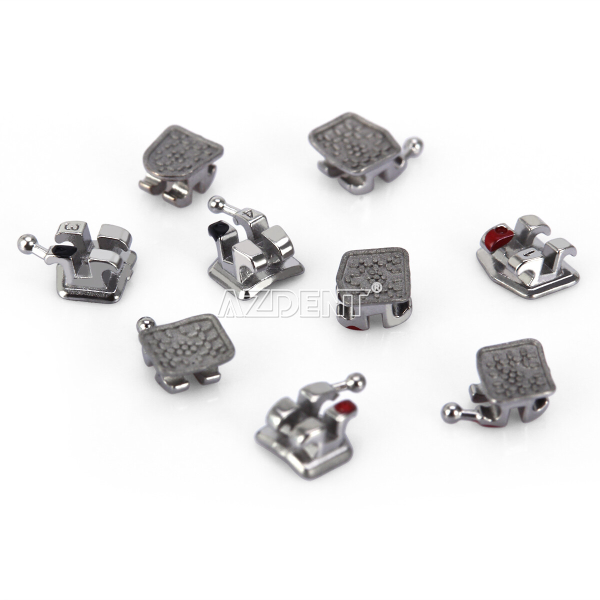AZDENT Dental Orthodontic Monoblock Metal Brackets Braces Mini MBT 022 3-4-5Hook