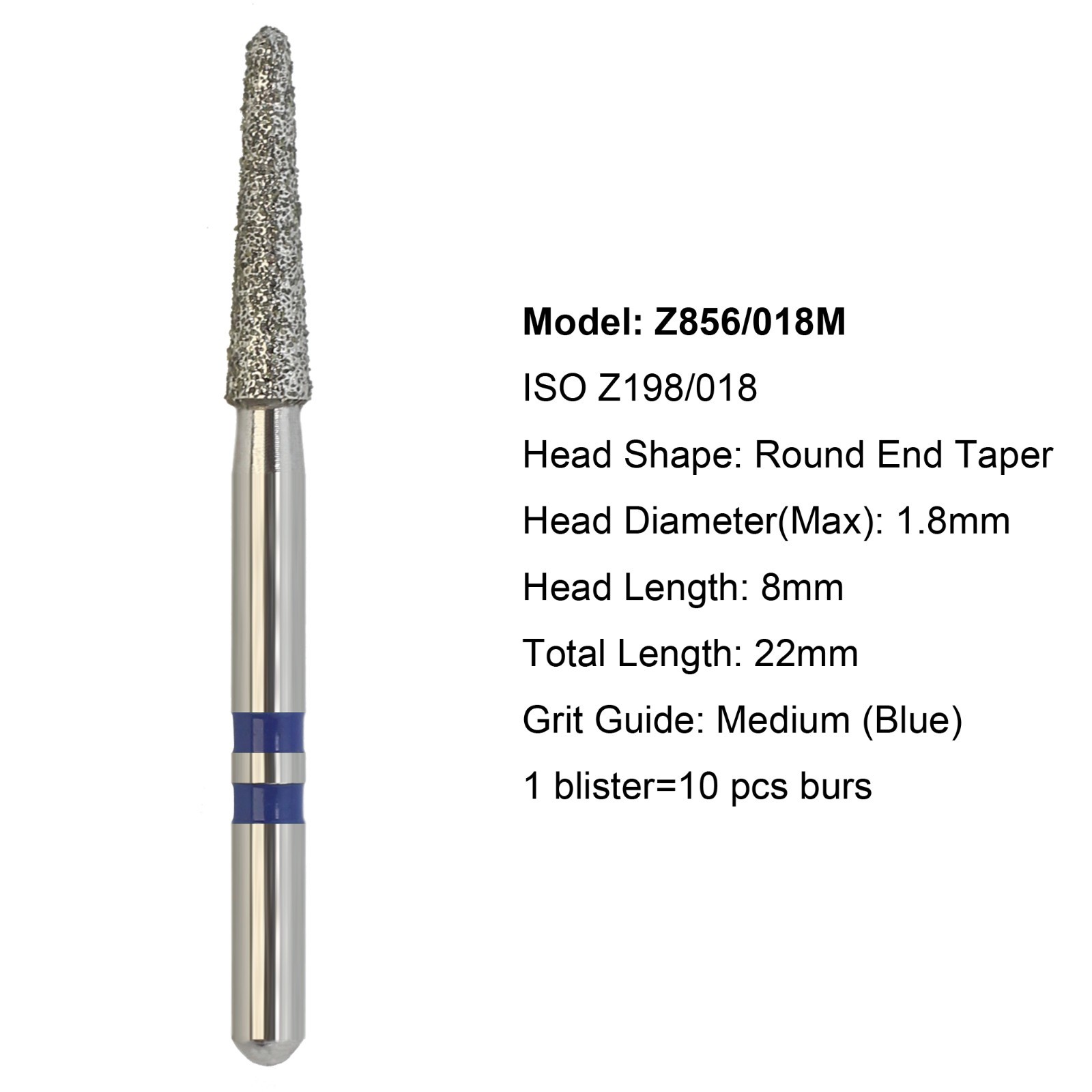 Dental Diamond Burs Zirconia Cutter FG Football Ball Round End Taper Cylinder