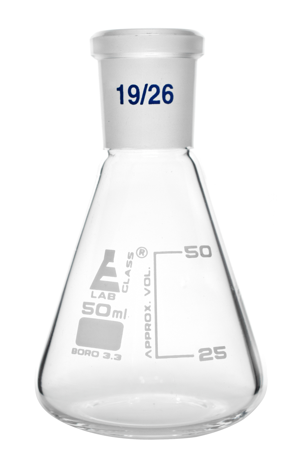 Eisco Labs 50ml Conical Flask with 19/26 Joint – Borosilicate Glass