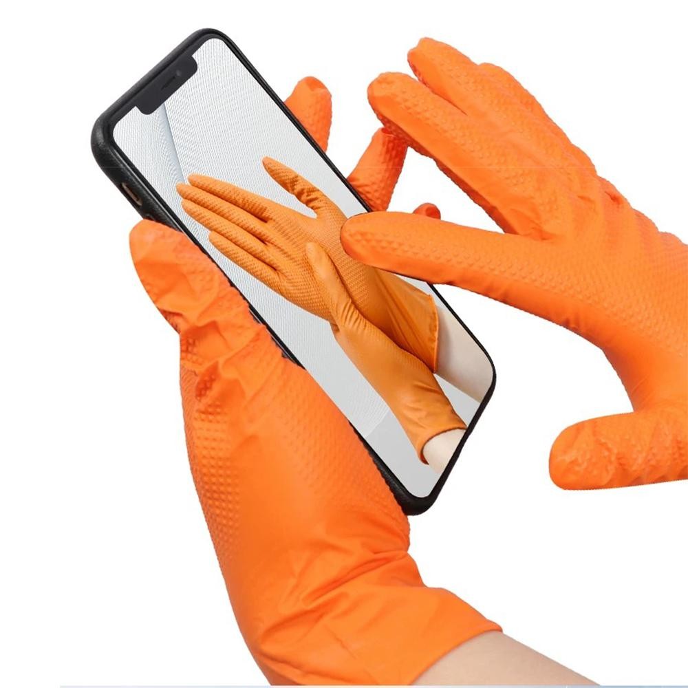 Extra Thick 8mil Nitrile Gloves – Textured, Heavy Duty, Anti-slip, Safe