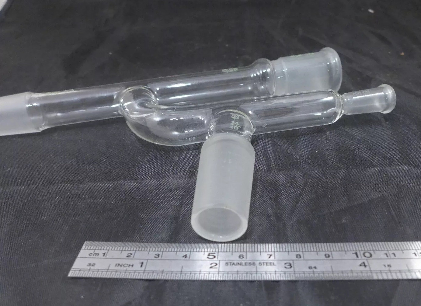 CORNING Pyrex Expanded Claisen Distilling Adapter ST 24/40, thermometer ST 10/30