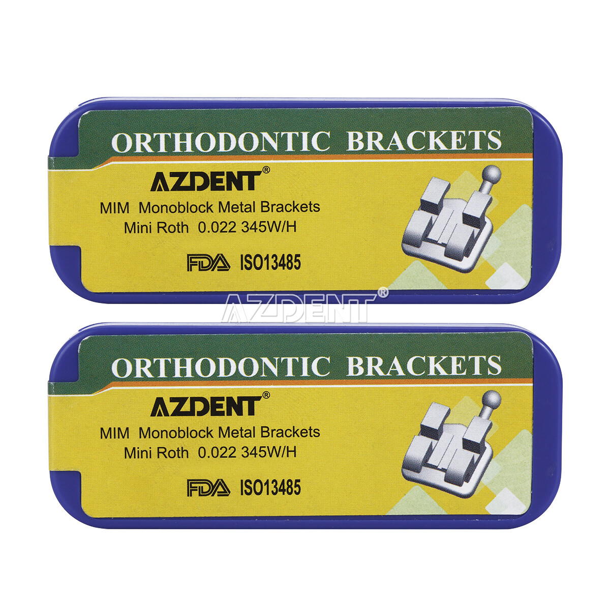 AZDENT Dental Orthodontic Monoblock Metal Brackets Braces Mini MBT 022 3-4-5Hook