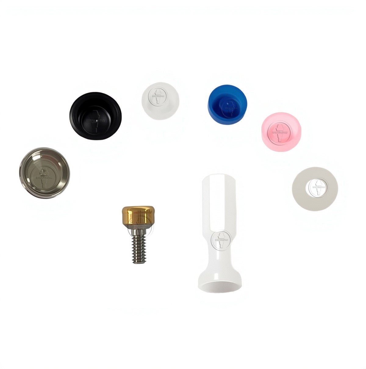Locator abutment full set male caps fit to DENTIN D3.75 GH0.5-7.5mm