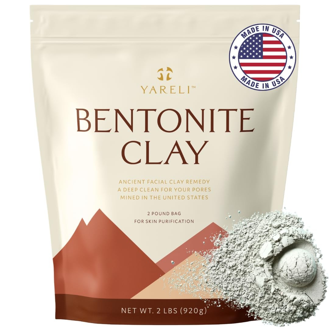 YARELI Calcium Bentonite Clay Powder Facial Mask & 32 Ounce (Pack of 1)