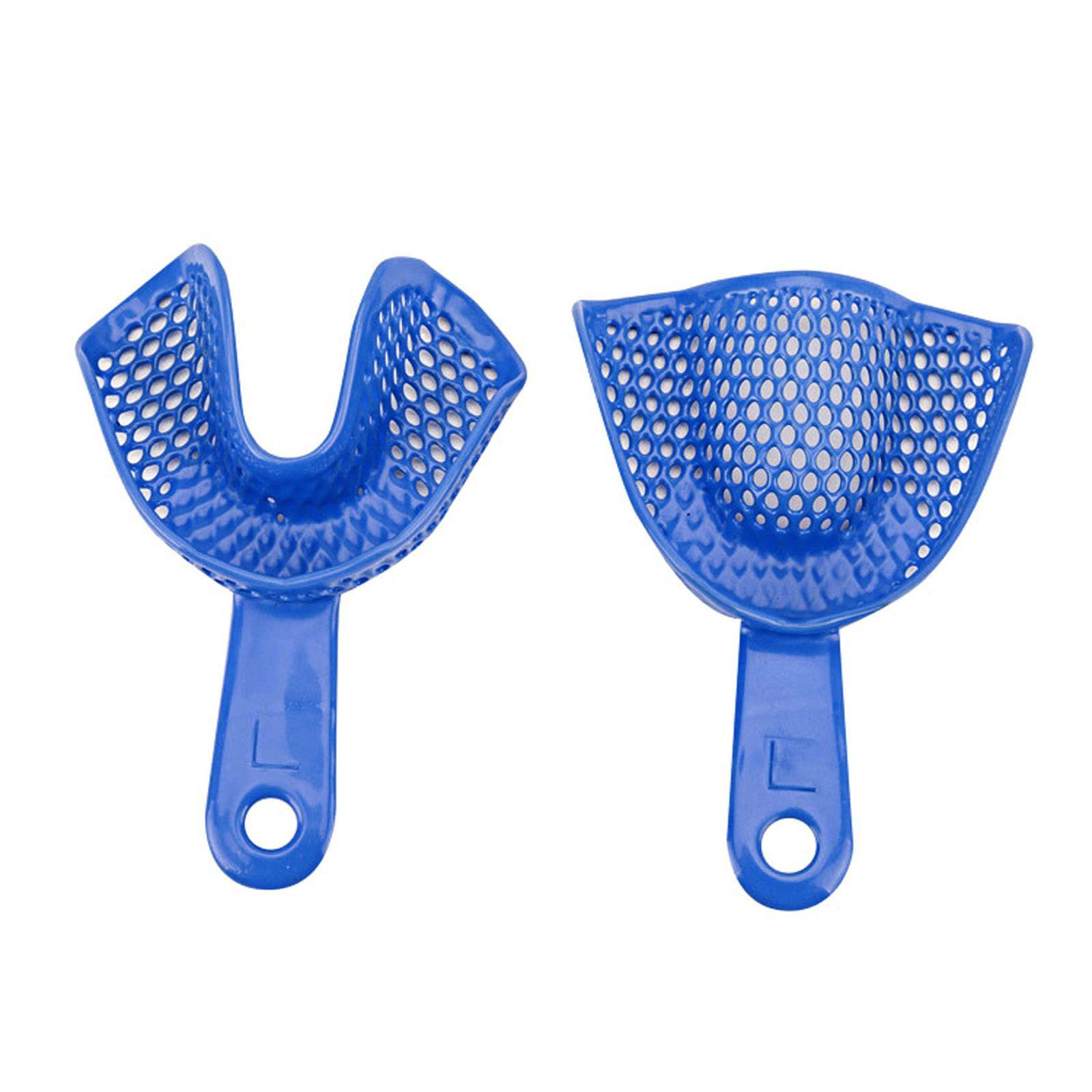 2Pc Plastic-Steel Dental Impression Trays Material Upper+Lower 4 Sizes