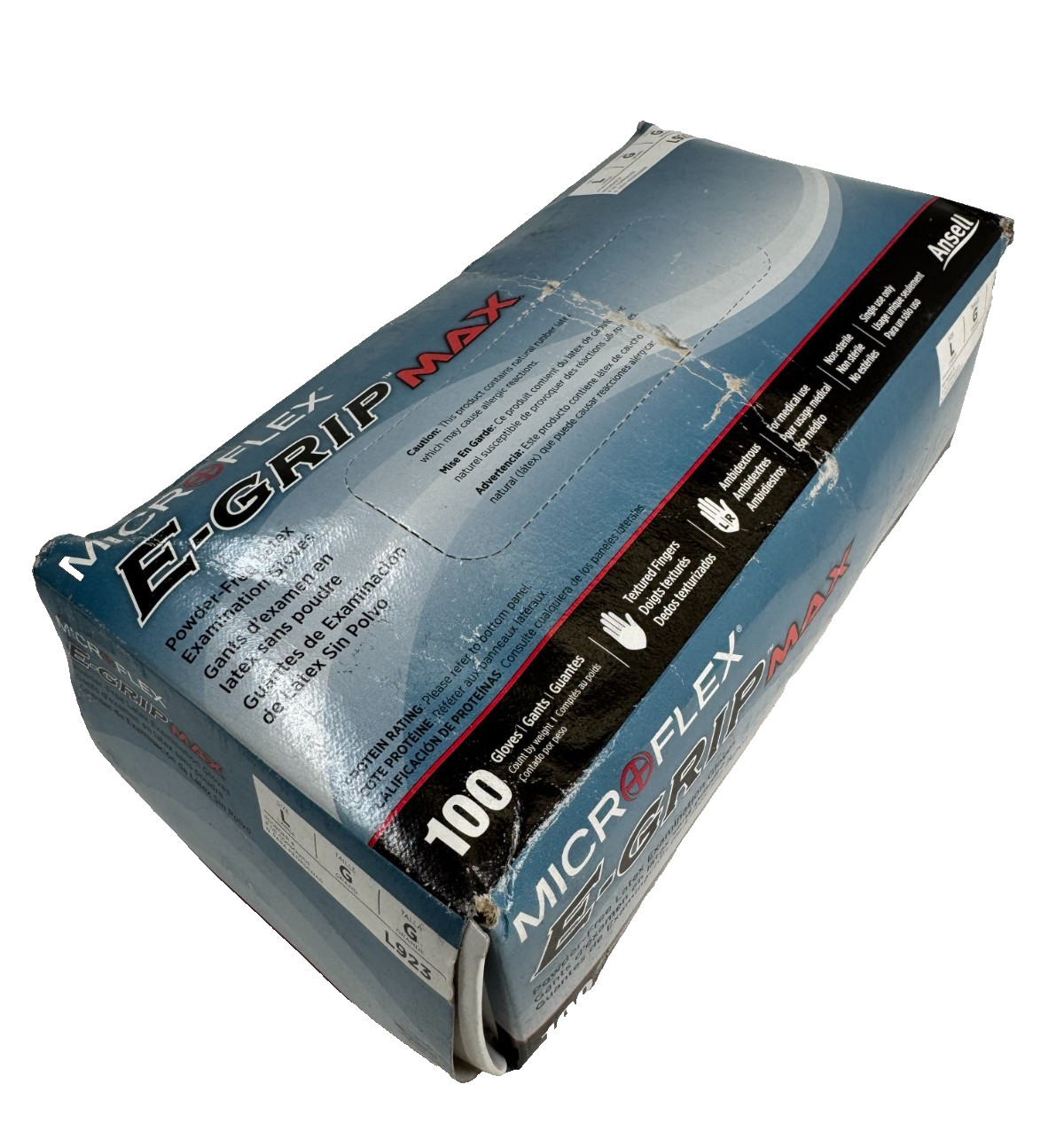 ANSELL L923 Latex Disposable Glove, Size: Large Microflex E-Grip *Box of 100*