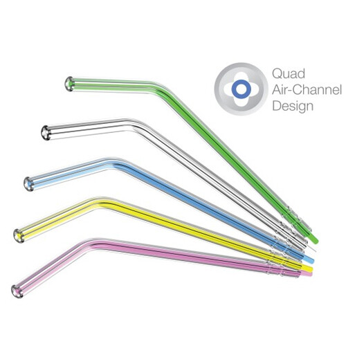 NeoTips 100 Disposable Air-Water Syringe Tips, Clear with assorted color cores