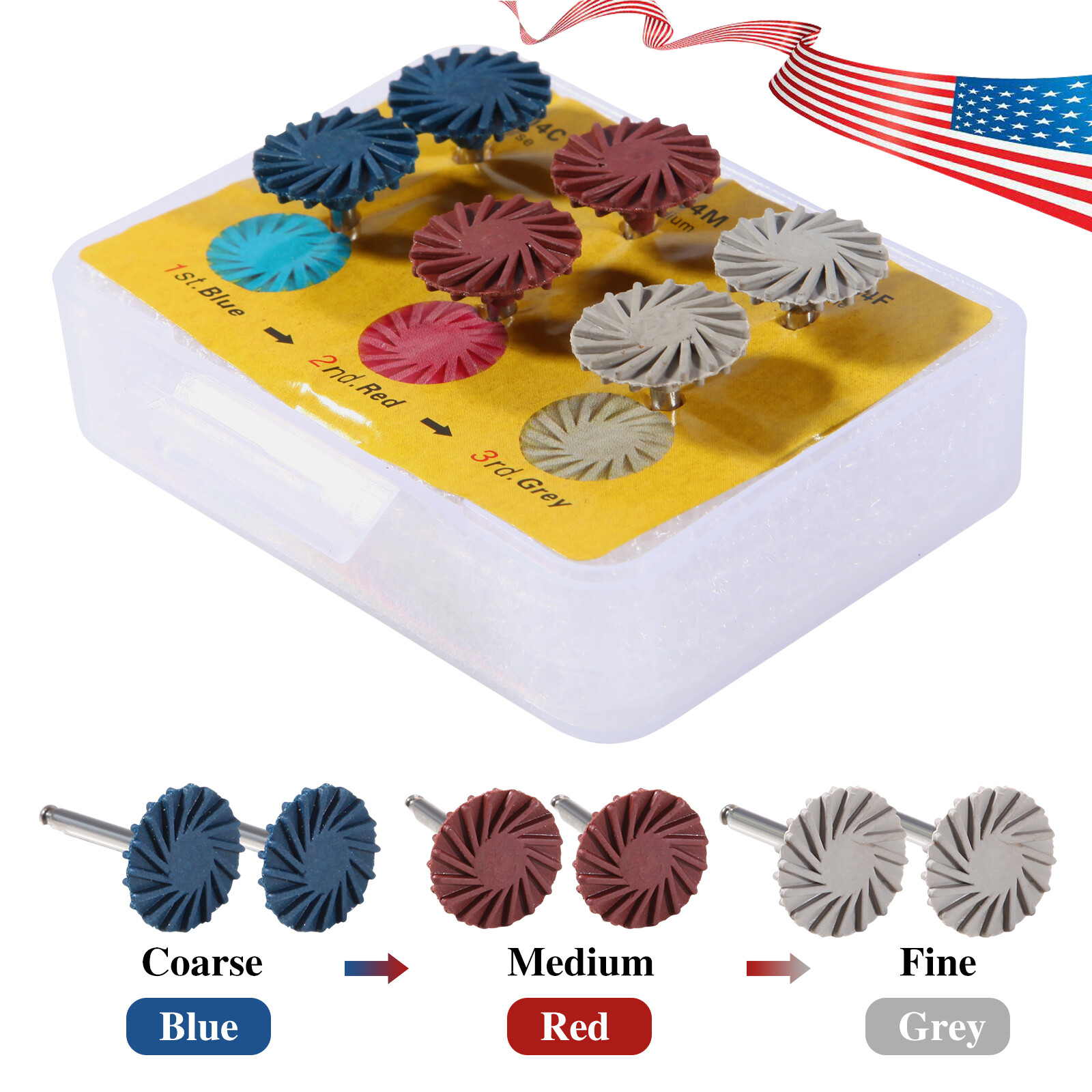1-10box Dental Composite Polishing Kit Diamond System RA Disc 14mm Wheel