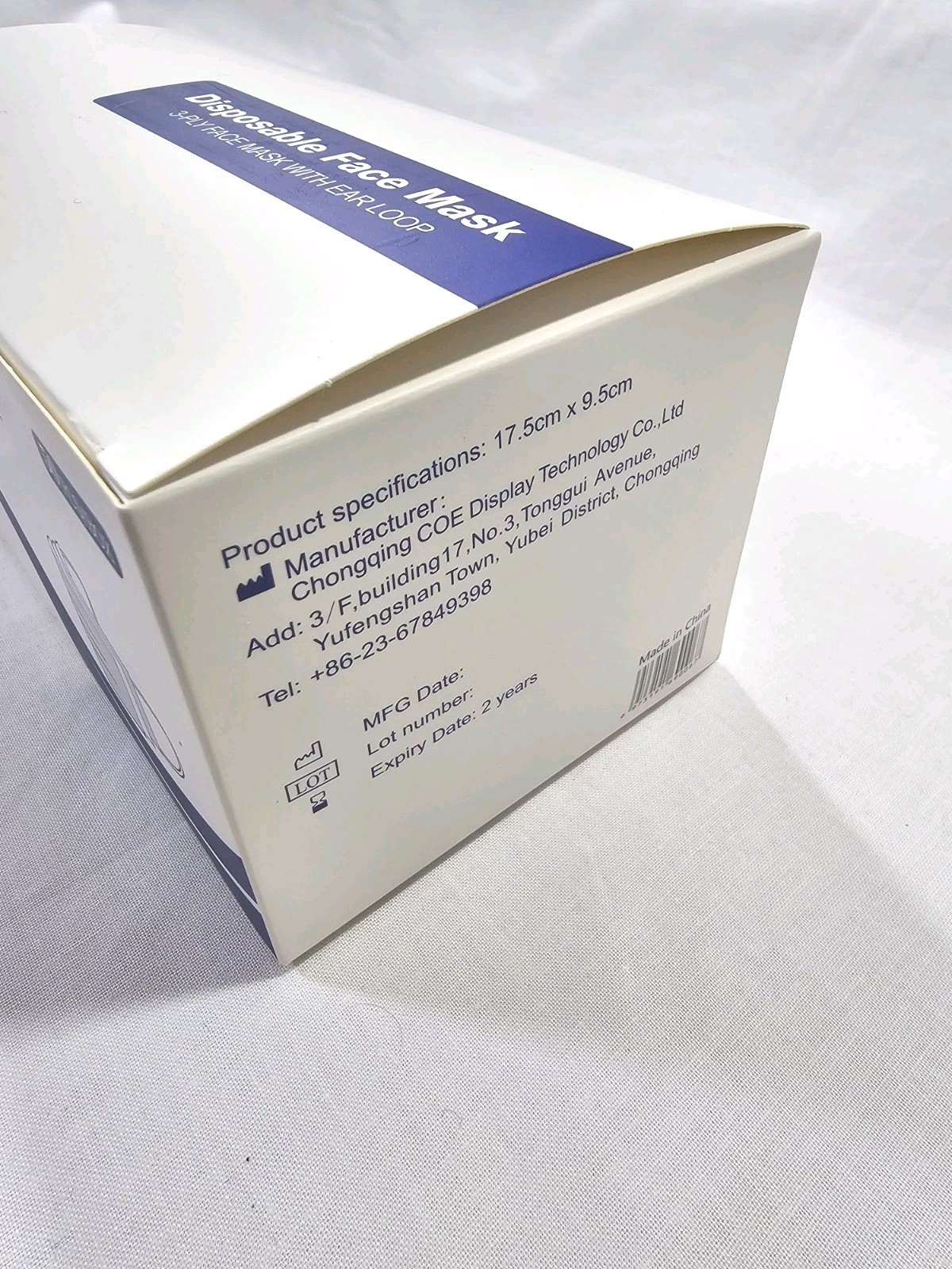 50 PCS Disposable Face Mask Adult Covers Non-Medical 3 Ply Ear Loop Mouth Cover