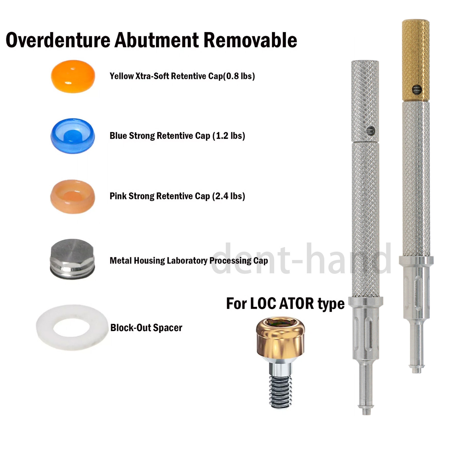 Dental Locater Strong Retentive Caps Overdenture Attachment Abutments Metal