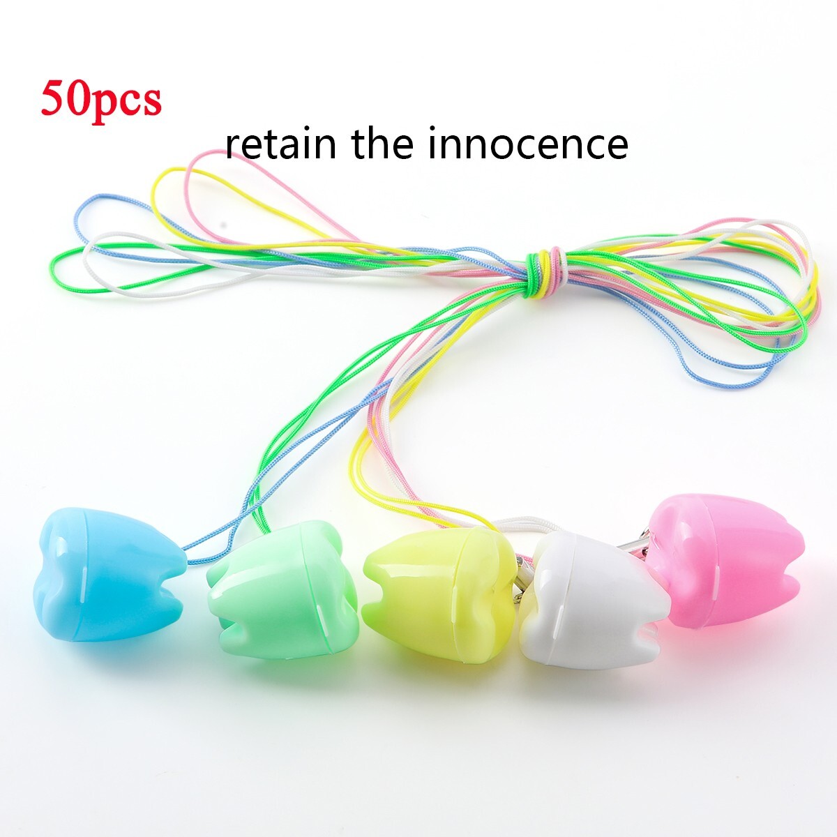 50 X Dental Milk Teeth Storage Case Organizer Baby Kid First Tooth Keepsake Box