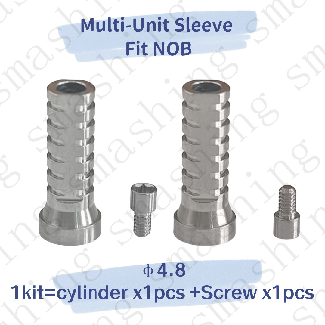 Titanium Temporary Cylinder Ti MU Sleeve Multi Unit 4.8mm Abutment Fit With NOB