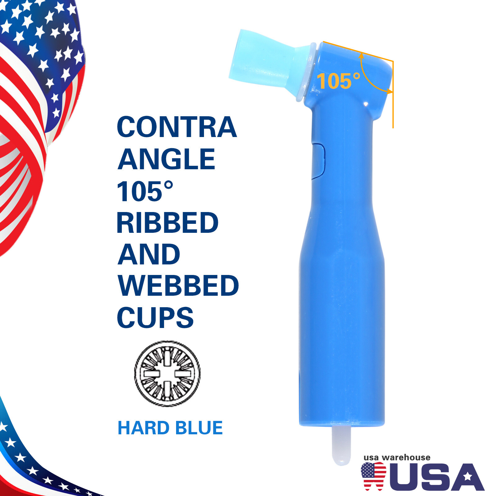 Dental Disposable Prophy Angles Regular Latex Free Contra Angle 105° Firm 100pcs