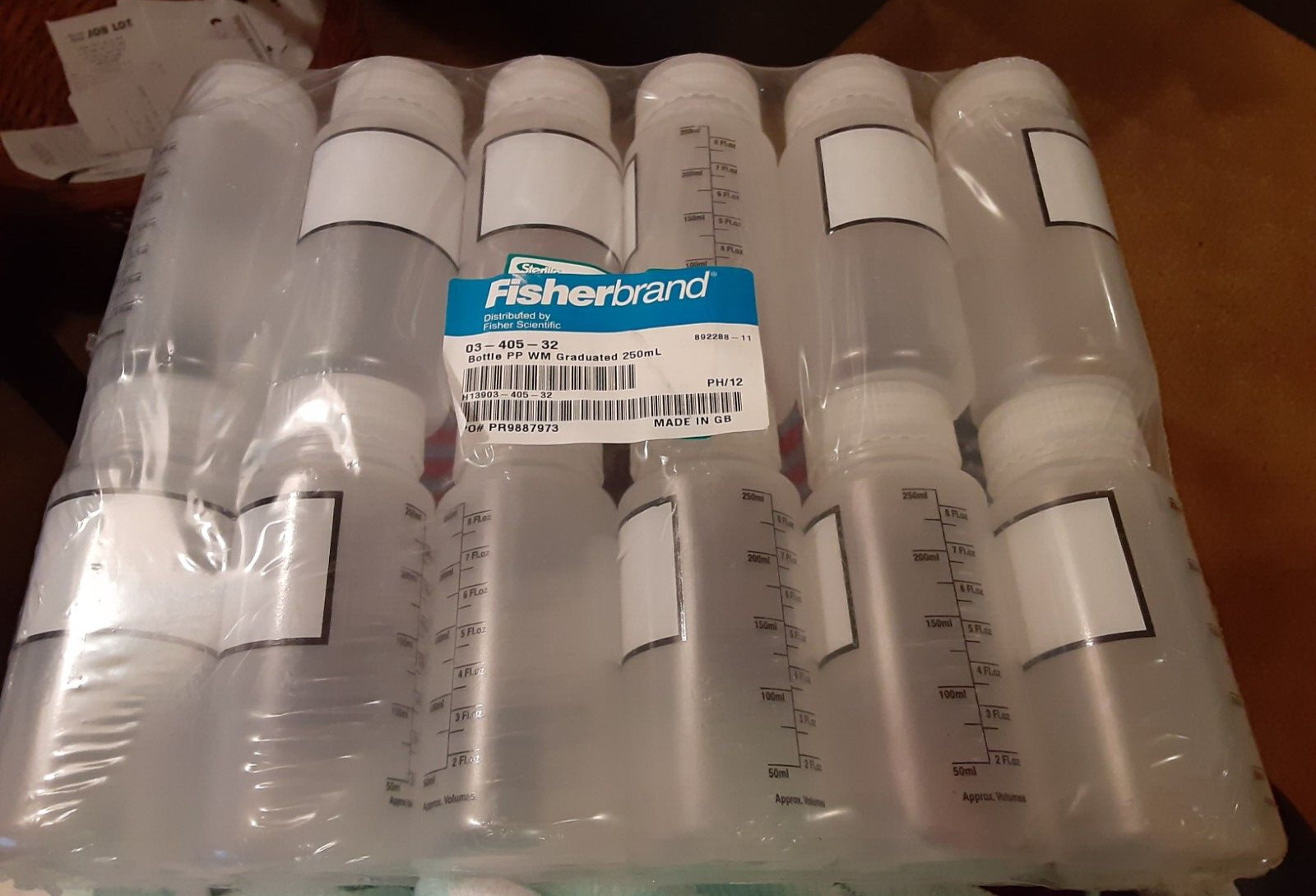 Fisher Scientific (034052) Bottle PP WM Graduated 250 ml (Bag of 12)