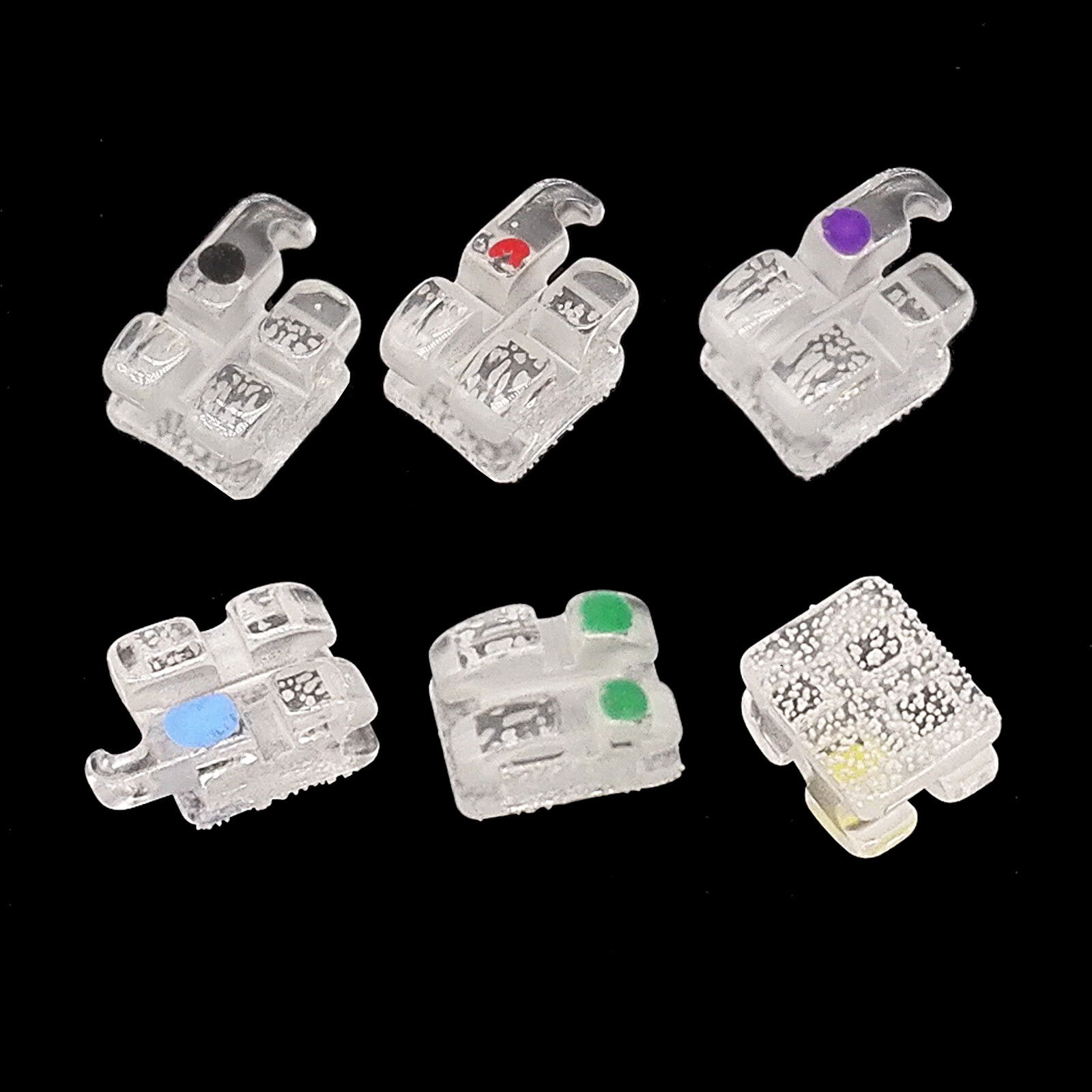 Orthodontic Self Ligating Brackets Ceramic Sapphire brace RothMBT 022”3/345Hook