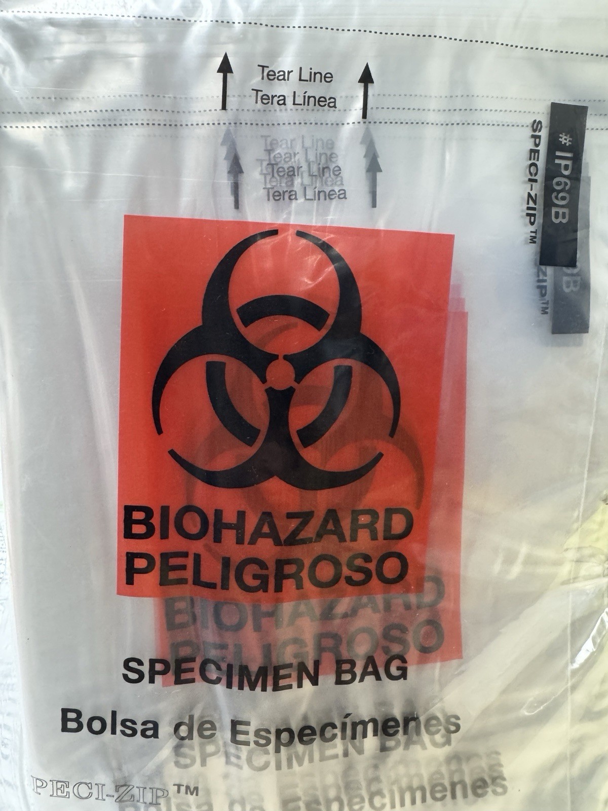 BIOHAZARD BAGS – 1000/Case – 6×9 ECONO-ZIP SPECIMEN TRANSPORT – CLEAR MINIGRIP