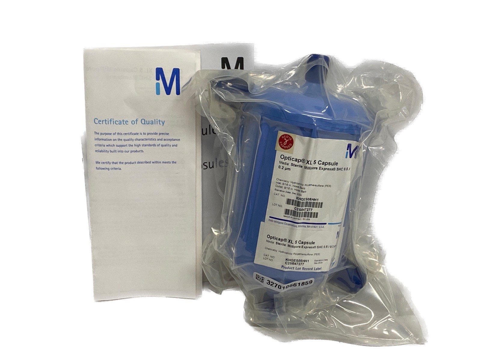 MILLIPORE Express Opticap XL 5 Filter Capsule 0.5/0.2um SHC 1-1/2”TC KHGES05TT1