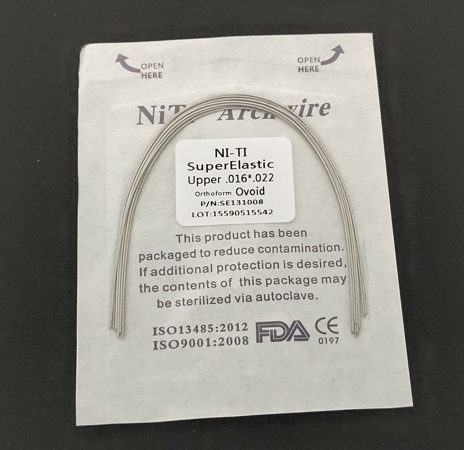 Dental Orthodontic Rectangular Super Elastic Niti Arch Wire Bows Ovoid Form